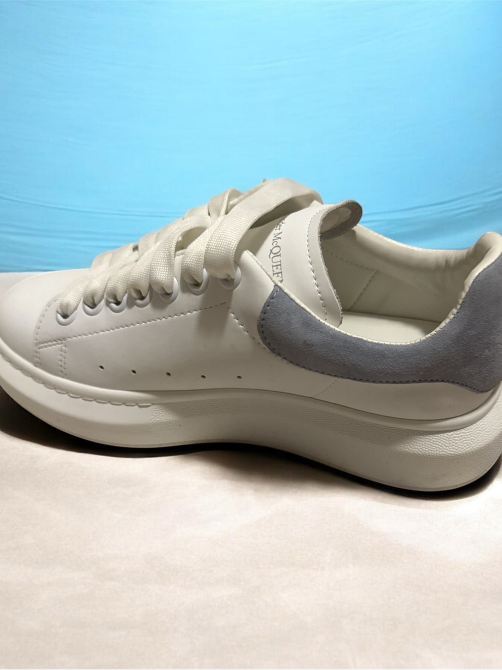 Alexander McQueen Off-White Leather Platform Sneakers - Picture 5 of 5
